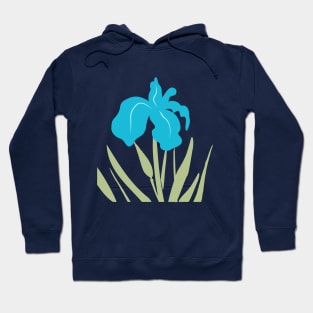 Blue Iris Summer Flower Wildflower Floral Hoodie